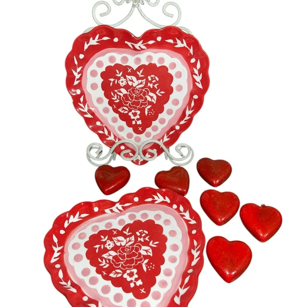 Romantic Red Heart Party Plates Hausenware Designed by Libby Wilkies